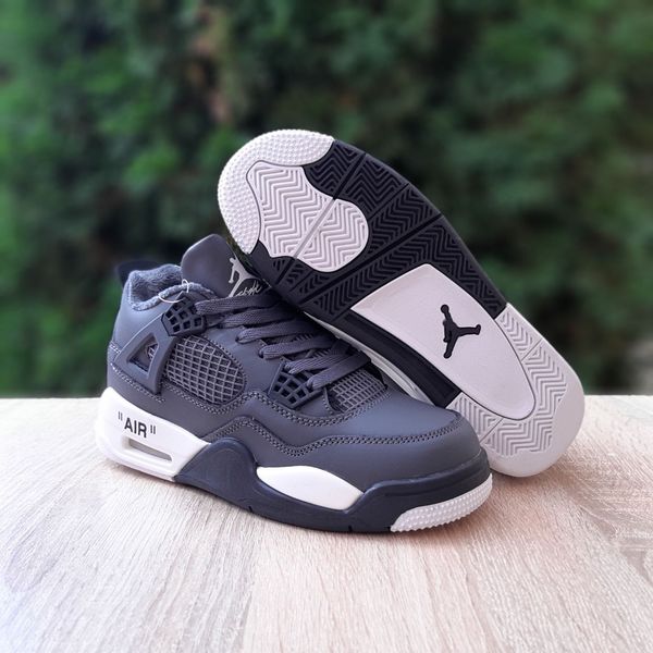 Nike air jordan 4 retro сірі з білим  912972130178 фото