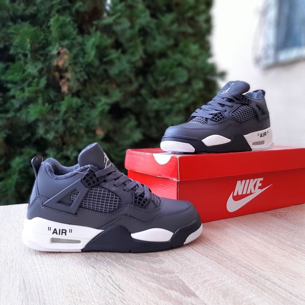 Nike air jordan 4 retro сірі з білим  912972130178 фото