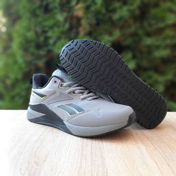 Reebok Nano X2 Fleece Light Gray Black сірі з салатовим  922783131390 фото