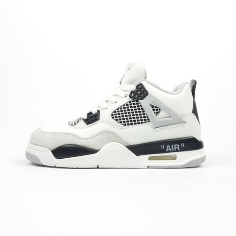 Nike AIR Jordan 4 високі білі з сірим  845728120915 фото