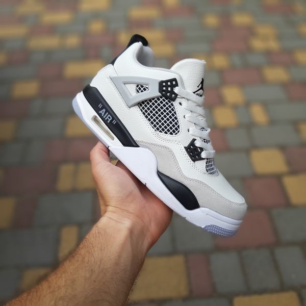 Nike AIR Jordan 4 високі білі з сірим  845728120915 фото