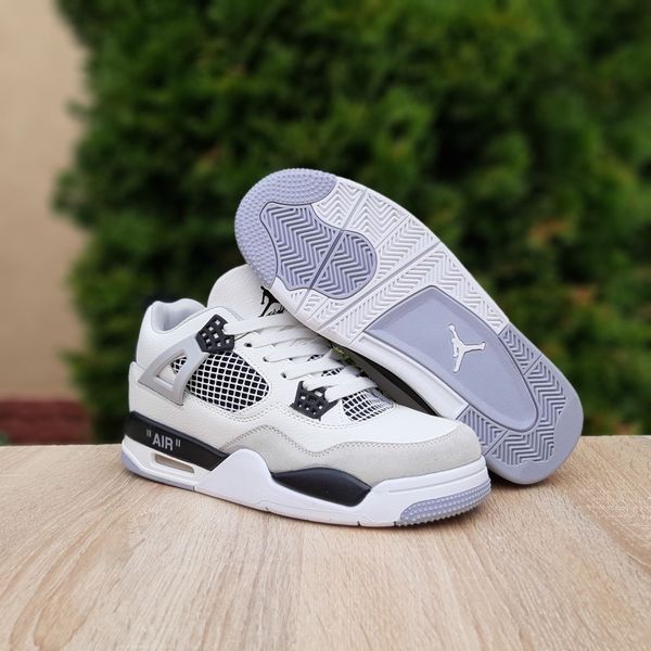 Nike AIR Jordan 4 високі білі з сірим  845728120915 фото