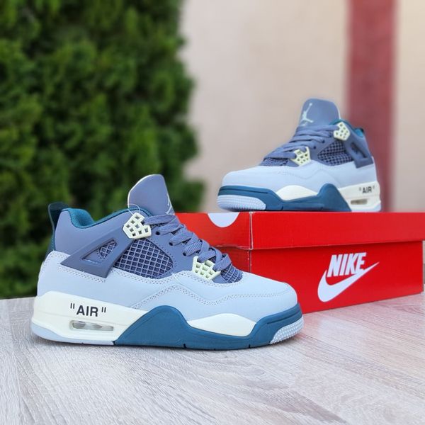 Nike Air Jordan 4 сірі з зеленим  58595380863 фото