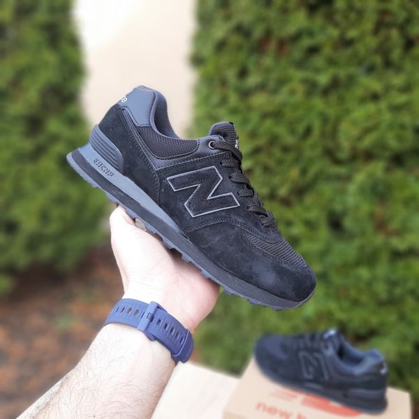 New Balance 574 чорні замшева  716547102880 фото