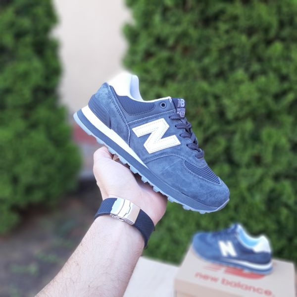 New Balance 574 темно сірі (біла N)  717945103090 фото