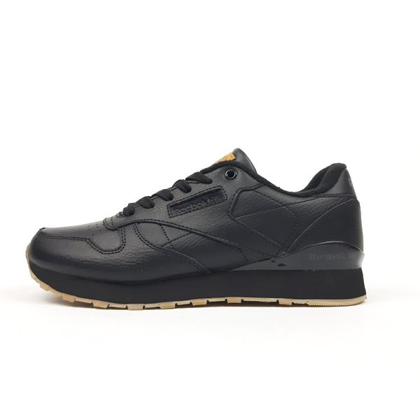 Reebok Classic Leather чорні на бежевій  923100131431 фото