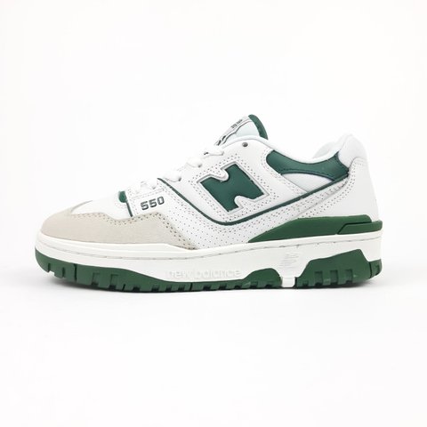 New Balance 550 білі з зеленим  794618113988 фото